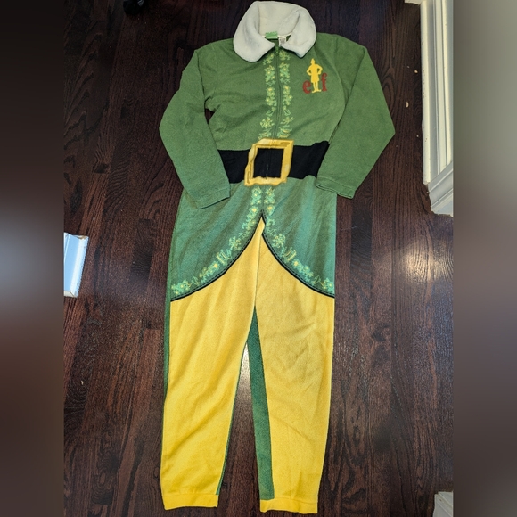 Buddy the Elf costume/pajamas, Adult Small - Picture 2 of 5